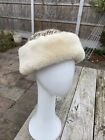 KANGOL Vintage Cossack Style Hat Faux Fur with Satin Lining Autumn Shades CREAM