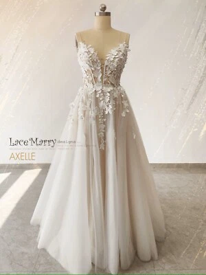 Glitter Lace Wedding Dress Ball Gown Custom made 2-28W Plus size Boned Corset - Image 1 of 4