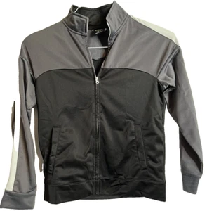 Athletic Works Jacket Boys Size Large 10-12 Black Gray With White Stripe - Picture 1 of 5