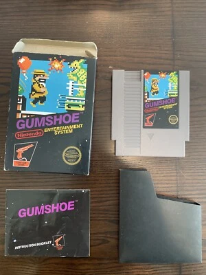 Gumshoe Nintendo NES Completo EX EN MUY BUENA CONDICIÓN Inserto Manual 5 Tornillos Pestaña Colgante Foto 1 de 4