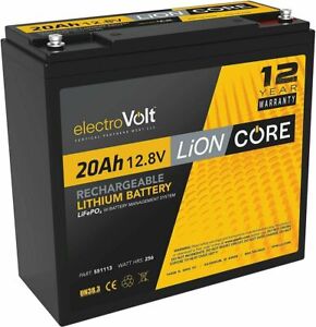 20AH Lithium Battery 12.8V LifePO4 Deep Cycle Marine Battery ElectroVolt 12V 