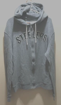 Pittsburgh Steelers Est. 1933 NFL Gray AFC Throwbacks Sewn Full Zip Hoodie - Image 1 of 3