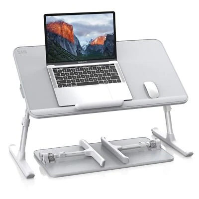 Leather Laptop Bed Tray Table Adjustable Laptop Stand with Removable Stopper ... - Image 1 of 4