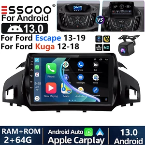 9" Android14 Car Radio Stereo GPS Carplay 2+64G For Ford Escape Kuga 2012-18+CAM - Picture 1 of 14