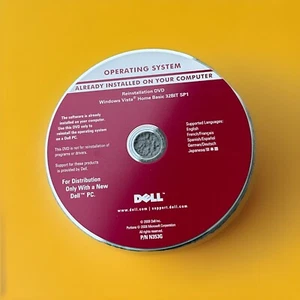 Dell Operating System 2008 Reinstallation DVD Windows Vista Home Basic 32Bit SP1 - Picture 1 of 1