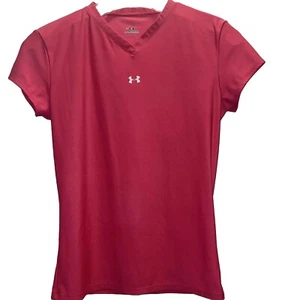 Under Armour Hot Pink Shirt  Short Sleeve Childs Large With Logo - Picture 1 of 8