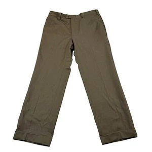 Bespoke 34 x 28 Brioni Mid Bronze Braun Phi Fit Wolle Flache Vorderseite Hose - Bild 1 von 19