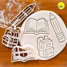 Set of 3 Back to School cookie cutters - Backpack, Book, Pencil - DIY kids party