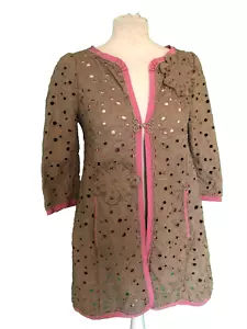 Moschino Taupe & Pink Crochet Jacket/ Cheap & Chic (UK 8) - Picture 1 of 8