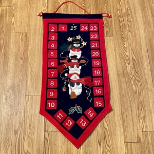 Calendario colgante de Adviento de Navidad con muñeco de nieve cuenta regresiva de bolsillo HG18 - Imagen 1 de 9