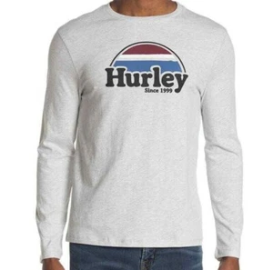 Camiseta Hurley Rise & Jam Gris Cuello Redondo Mangas Largas Sol Naciente Gráfico Talla L - Imagen 1 de 3