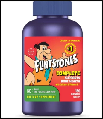 Multivitaminas masticables completas para niños Picapiedra 180 unidades hierro calcio Foto 1 de 4