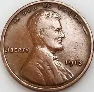 1913 Lincoln Cent, Mint Error, Lamination on the obverse! - Picture 1 of 4