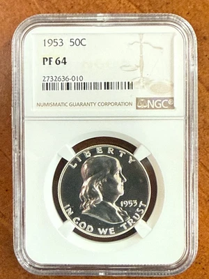 1953 Proof Franklin Half Dollar certified PF-64 by NGC - Image 1 of 2