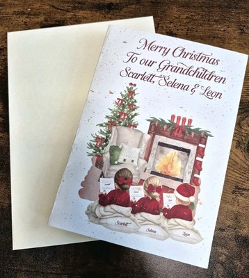 EMMYKINS Personalised Christmas Card Grandchildren Children Nieces Nephews