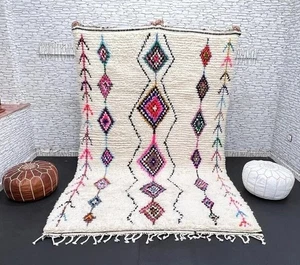 Multicolor Beni ouarain rug - Berber designe Hand-Knotted Moroccan wool rug - Picture 1 of 6