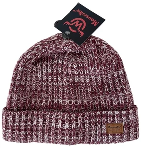 Moosejaw Winter Strick Beanie Strumpf mittellange Mütze dunkelrot & weiß Neu + Etikett - Bild 1 von 4