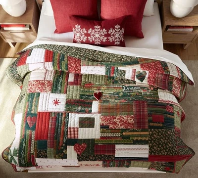 Edredón reversible completo/queen potterybarn Holiday Love Foto 1 de 4