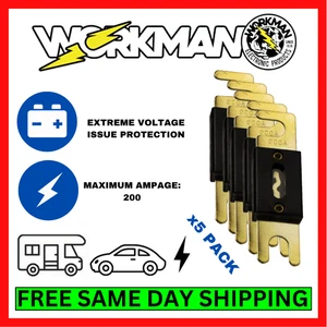 Workman 200 AMP ANL Fusible, Protección para Coche Camión RV ATV Audio 5-Pk ANL200 - Imagen 1 de 6
