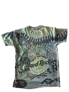 Hard Rock Cafe Shirt Vintage turquoise tie dye 1989 world cup surfing short sl L - Picture 1 of 15