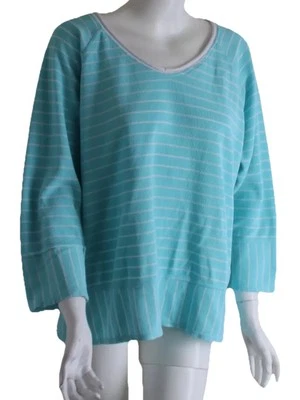 Lo último Camisa Top Algodón Talla XL Azul Blanco Marc Wear 3/4 Tejido Algodón Foto 1 de 4