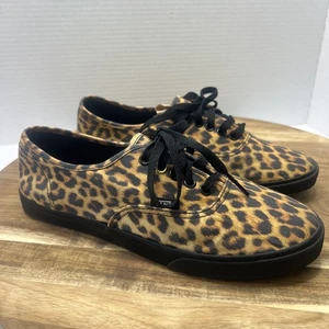 Vans “Off the Wall” Leopard Print Lace Shoes Women’s 9.5 Men’s 8 EUC - Picture 1 of 12