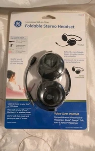 GE Foldable Stereo Headset Universal All-In-One w Detachable Microphone SEALED - Picture 1 of 2