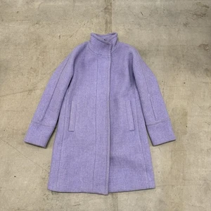 J.Crew Stadium Cloth Funnel Neck Coat Lavender Wool Blend Nello Gori Women’s 2 - Picture 1 of 4