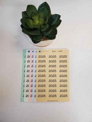 FIG TREE WORKS Year Header Planner Stickers | 2025, 2026, or 2027 Sticker | Style B