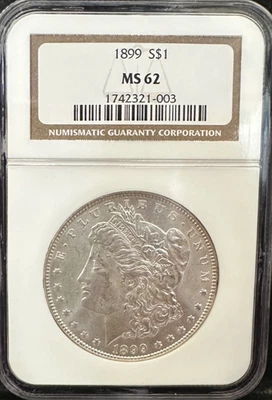 1899 Morgan Silver Dollar NGC MS 62 Key Date - Image 1 of 2