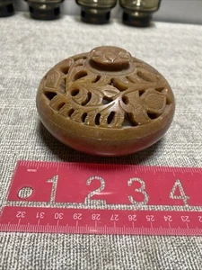 Soapstone Hand Carved Incense Burner Box - Tealight Holder - Trinket Box - India - Picture 1 of 10