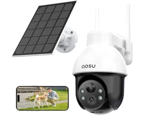 AOSU Solar Security Camera Wireless Outdoor System, 3K/5MP Battery Powered WiFi - Picture 1 of 7