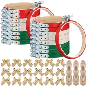 39 Pcs 3 Inch Christmas Ornament Kit Including 18 Pcs Embroidery Hoop Bulk 18... - Picture 1 of 6