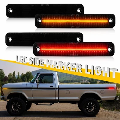 4PCS Front & Rear Side Marker Light Lamp Assemblies for Ford Truck, Bronco & Van - Image 1 of 4