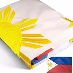 Anley Everstrong Philippines Flag 3x5 Ft Embroidered Filipino Philippine Banner - Picture 1 of 8