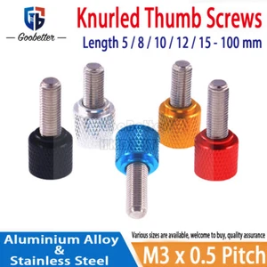 M3 Knurled Thumb Screws Aluminum Alloy Hand Grip Knob & Stainless Steel Bolts - Picture 1 of 5