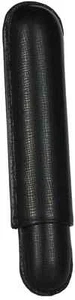MARTIN WESS DANTE BLACK COWHIDE/ GOATSKIN LEATHER 1 ROBUSTO CIGAR CASE * NEW * - Picture 1 of 3