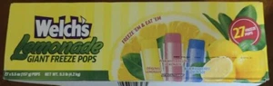 Welch’s Lemonade Giant Freeze Pops - 27 Pops - 3 Flavors Original, Pink & Blue - Picture 1 of 3