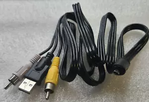 USB Mini B 8 Pin to Dual RCA/USB A Data Cable for most Panasonic LUMIX models - Picture 1 of 3