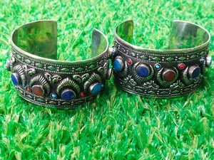 Agate , Lapis & Howlite Tribal Bracelets ( Cuffs ) - Picture 1 of 6