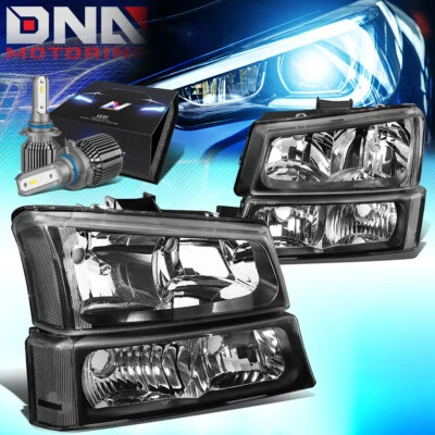 PARA CHEVY SILVERADO 2003-2006 FARO LÁMPARA + PARACHOQUES LUZ CON KIT LED + VENTILADOR NEGRO Foto 1 de 4