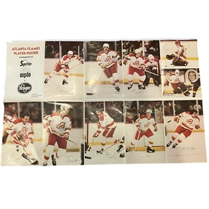 Atlanta Flames Player Poster Promozionale Hockey 22x34,5” Front Back 1979-80 RARO - Foto 1 di 12