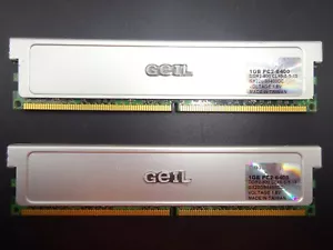 GeiL 2GB (2x1GB) DDR2 GX22GB6400DC PC2-6400 DDR2-800 CL=5-5-5-15 1.8V #R1169 - Bild 1 von 2