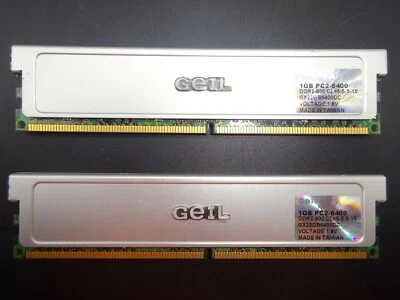 GeiL 2GB (2x1GB) DDR2 GX22GB6400DC PC2-6400 DDR2-800 CL=5-5-5-15 1.8V #R1169 - Image 1 of 2