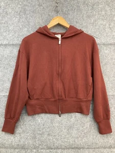 Bonds Jacket Womens 2XS XXS Brown Hood Crop Long Sleeve Cotton 21402 - Picture 1 of 10