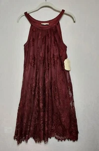 Neu mit Etikett Altar'd State Partykleid Gr. S Spitze kurz Babypuppe burgunderrot fließend Neckholder 79 $ - Bild 1 von 13