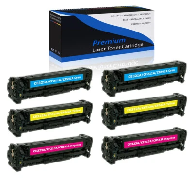 6PK for HP125A CB541A CB542A CB543A Toner CP1215 CP1515 CP1515n CM1312nfi - Image 1 of 4