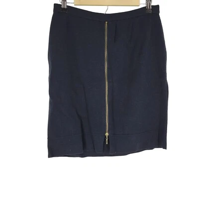 Falda Vittadaini Sport Mezcla de Lana Negra Hasta la Rodilla Tejida Cremallera Frontal Grande Foto 1 de 3