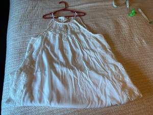 Wunderschönes MIAMI Sommerkleid weiß Häkelspitze fließend mullartig Spaghettiträger M - Bild 1 von 7