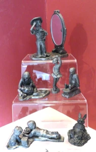 6 Ricker Bartlett Zinn Figur Verkleiden Kaninchen Schlittschuh Kürbis Hund 6,5 Pfund - Bild 1 von 15